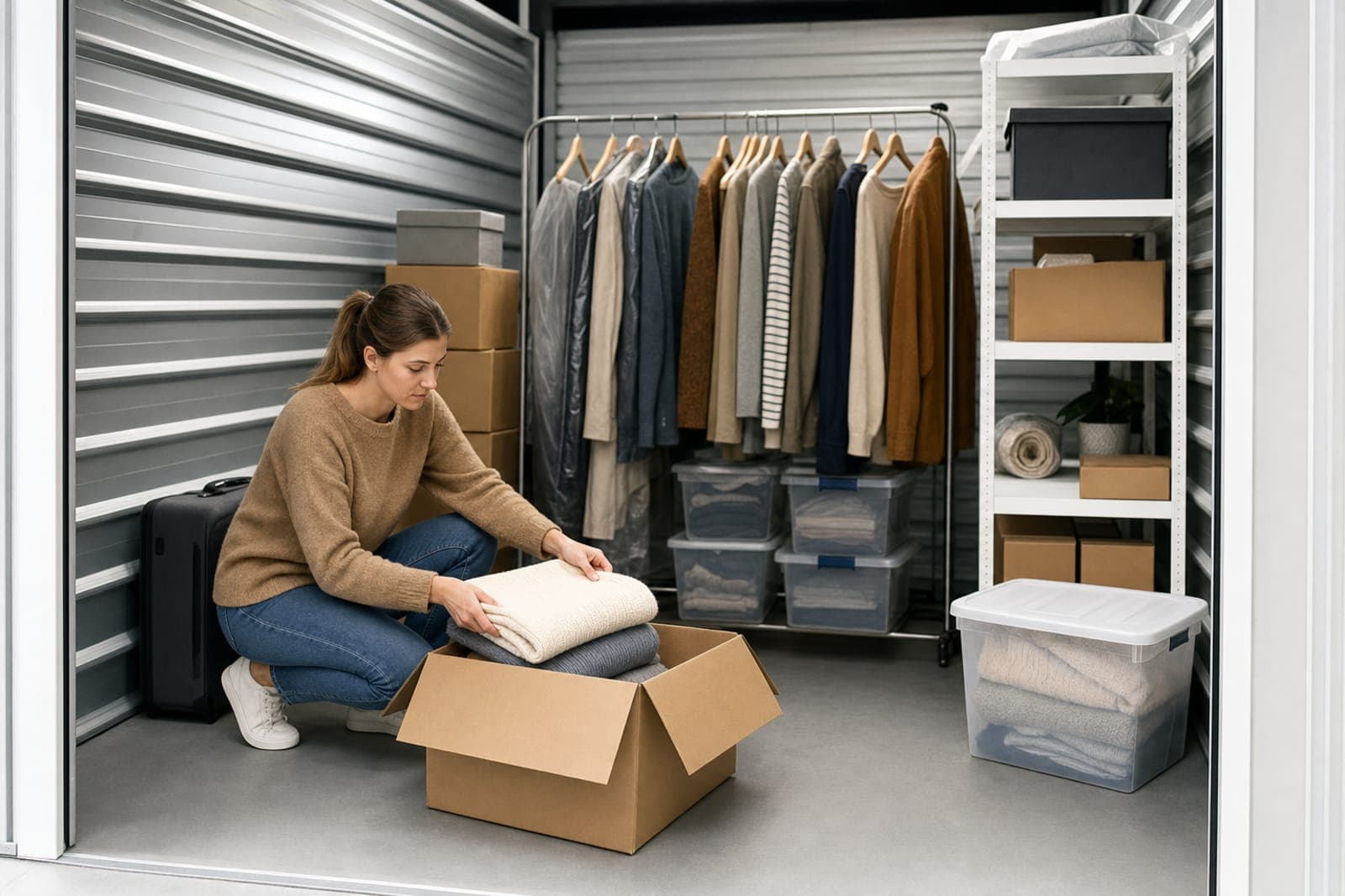 Stocker ses vêtements dans un box de stockage