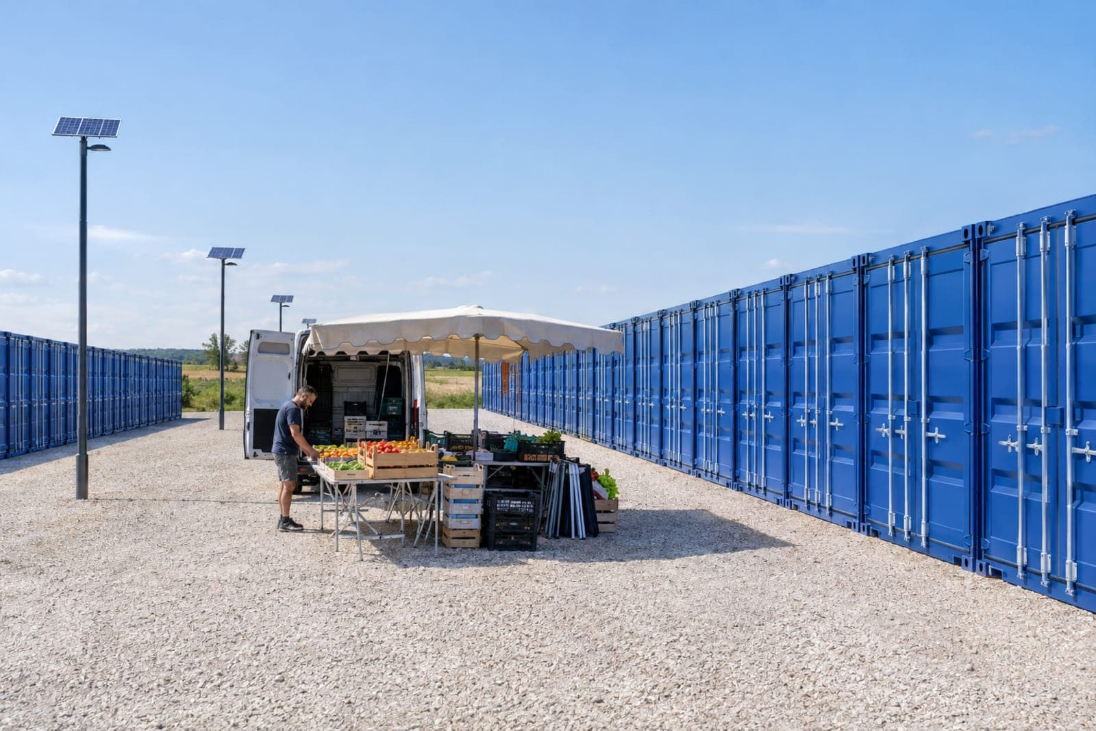 Stocker un stand de marché : sec, sûr, prêt à vendre
