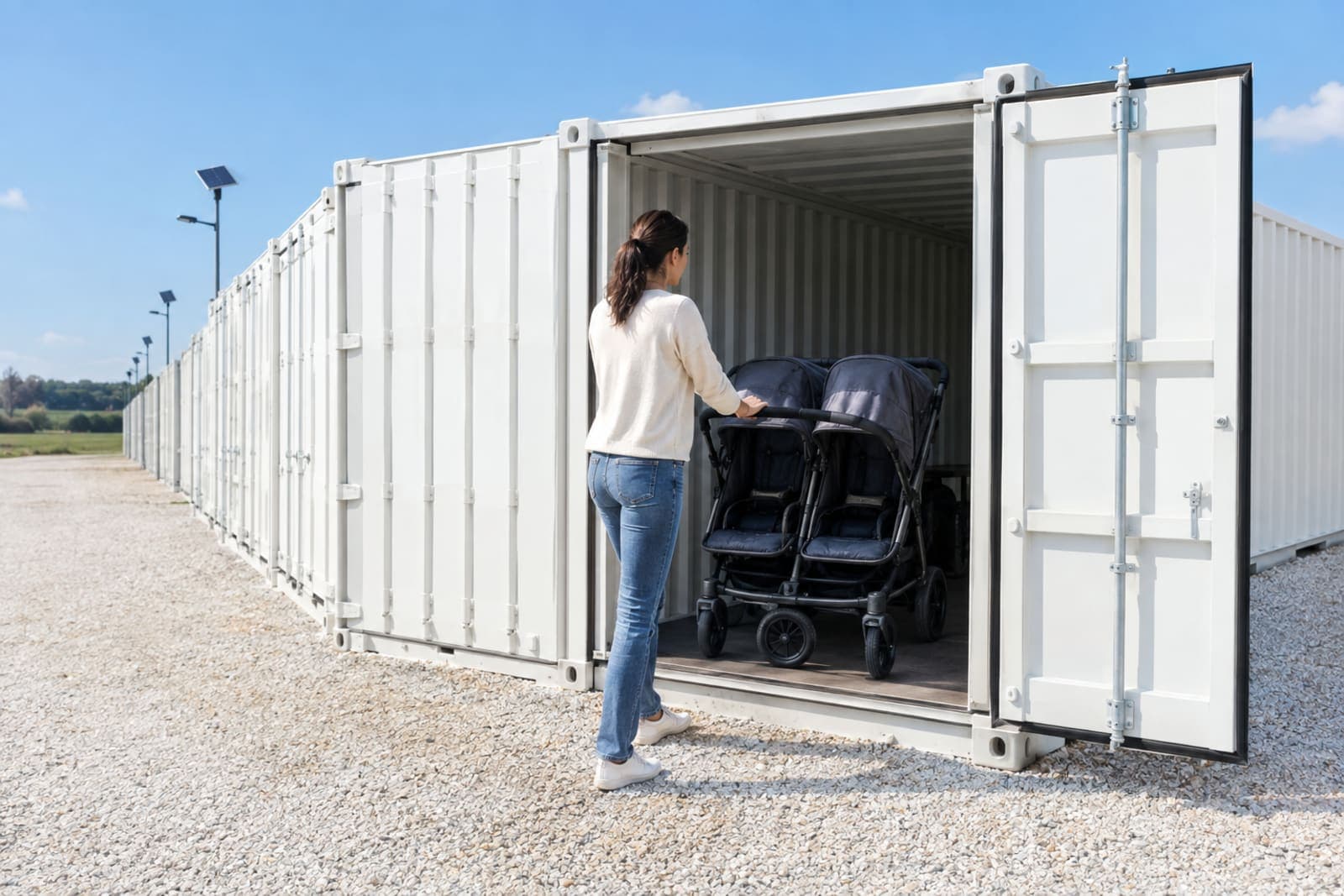 Stocker une poussette double : propre et accessible