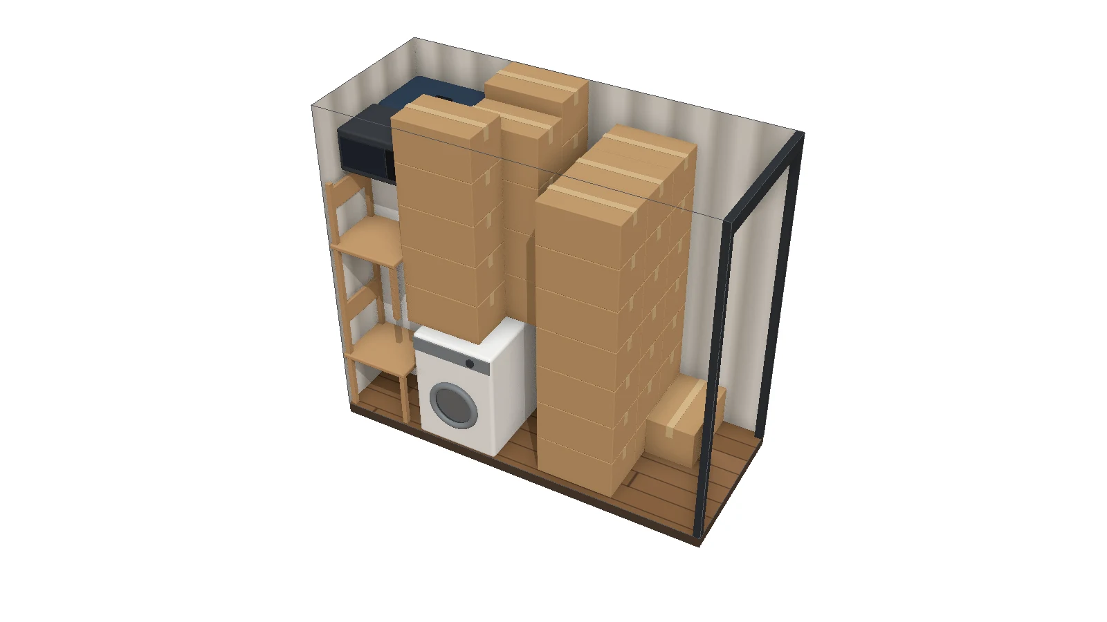 Box de 3 m² à Saint-Pathus, Safestock, À l'échelle : électroménager et cartons