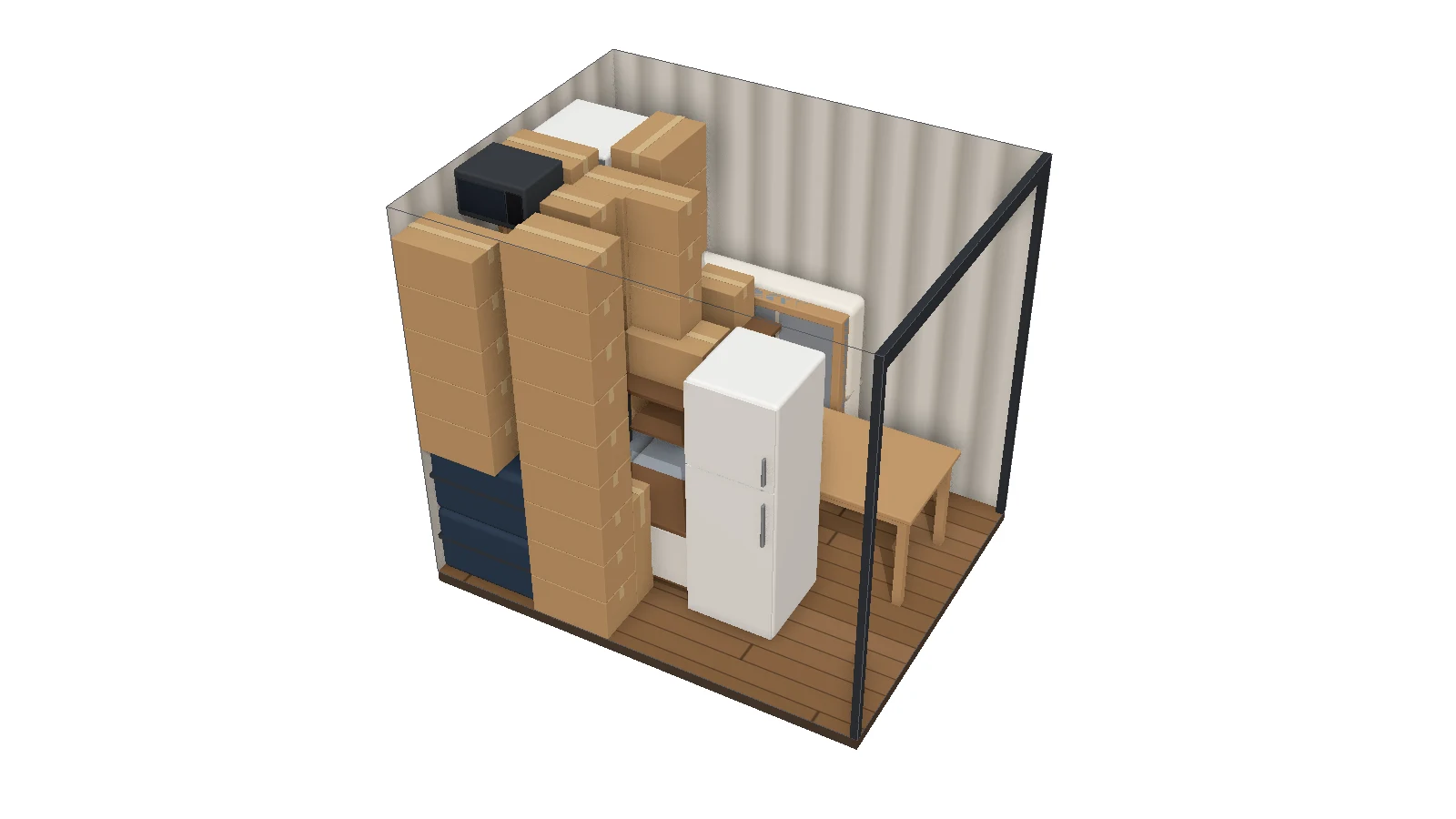 Box de 7 m² format carré à Brasseuse, Safestock, À l'échelle : un studio